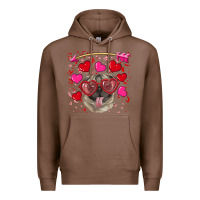 Chestnut Valentine's day  pug Premium Hoodie - RanaPortraitStore