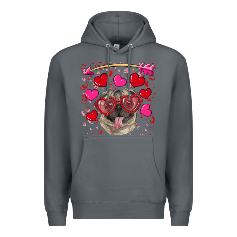 Valentine's Day  Pug Premium Hoodie by RanaPortraitStore | Teevron