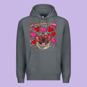 Valentine's Day  Pug Premium Hoodie Designed By Ranaportraitstore
