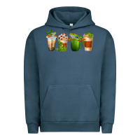 Pigment Midnight Navy frog coffee cups Urban Hoodie - texasbilliewilder