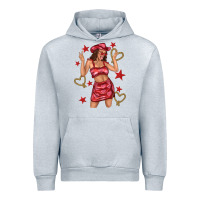 Heather Grey heart cowgirl Urban Hoodie - texasbilliewilder