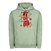 Pigment Oil Green heart cowgirl Urban Hoodie - texasbilliewilder