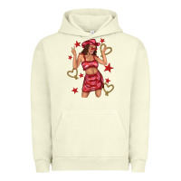 Pigment Pistachio heart cowgirl Urban Hoodie - texasbilliewilder