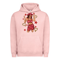 Pigment Salmon heart cowgirl Urban Hoodie - texasbilliewilder