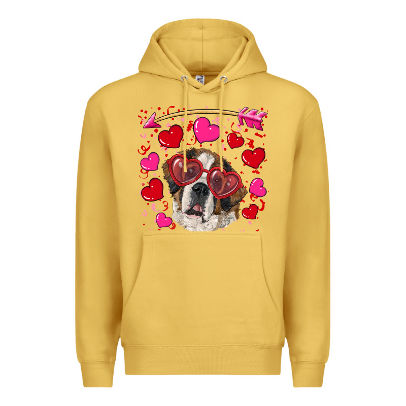 Valentine's Day  Saint Bernard Dog Premium Hoodie by RanaPortraitStore | Teevron