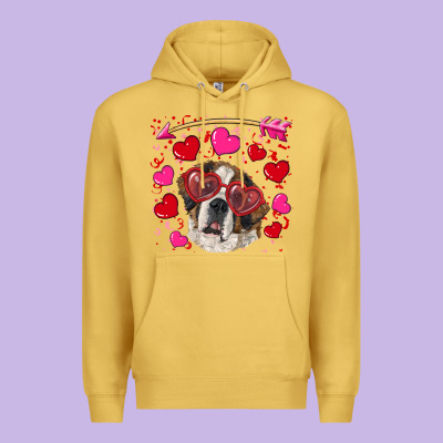 Premium Hoodie valentine's day  saint bernard dog