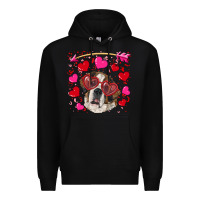 Black valentine's day  saint bernard dog Premium Hoodie - RanaPortraitStore