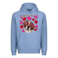 Colony Blue valentine's day  saint bernard dog Premium Hoodie - RanaPortraitStore