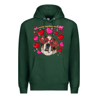 Sports Green valentine's day  saint bernard dog Premium Hoodie - RanaPortraitStore