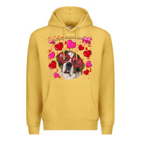 Antique Gold valentine's day  saint bernard dog Premium Hoodie - RanaPortraitStore