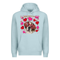 Blue Mist valentine's day  saint bernard dog Premium Hoodie - RanaPortraitStore