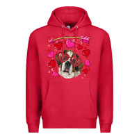 Cardinal valentine's day  saint bernard dog Premium Hoodie - RanaPortraitStore