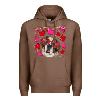 Chestnut valentine's day  saint bernard dog Premium Hoodie - RanaPortraitStore
