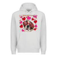 Dove Grey valentine's day  saint bernard dog Premium Hoodie - RanaPortraitStore