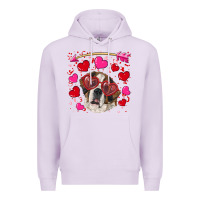Lilac valentine's day  saint bernard dog Premium Hoodie - RanaPortraitStore