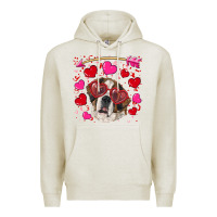 Oatmeal Heather valentine's day  saint bernard dog Premium Hoodie - RanaPortraitStore