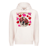 Pale Pink valentine's day  saint bernard dog Premium Hoodie - RanaPortraitStore