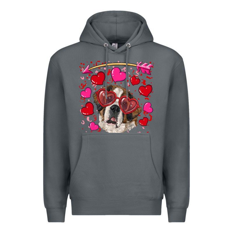Valentine's Day  Saint Bernard Dog Premium Hoodie by RanaPortraitStore | Teevron