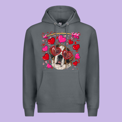 Premium Hoodie valentine's day  saint bernard dog