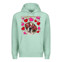 Seafoam valentine's day  saint bernard dog Premium Hoodie - RanaPortraitStore