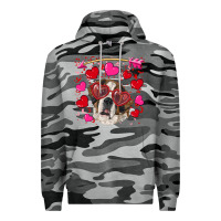 Slate Camo valentine's day  saint bernard dog Premium Hoodie - RanaPortraitStore