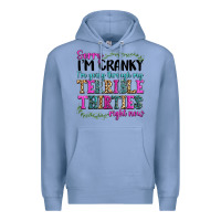 Colony Blue sorry im cranky im going through my terrible thirties right now Premium Hoodie - texasbilliewilder