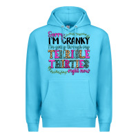 Ocean Blue sorry im cranky im going through my terrible thirties right now Premium Hoodie - texasbilliewilder