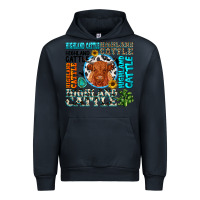 Navy highland cattle Urban Hoodie - texasbilliewilder