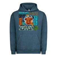 Pigment Midnight Navy highland cattle Urban Hoodie - texasbilliewilder