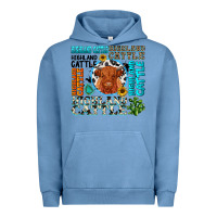 Pigment Pebble Blue highland cattle Urban Hoodie - texasbilliewilder