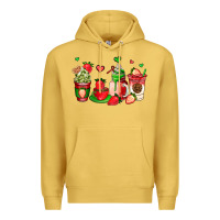 Antique Gold strawberry coffee cups Premium Hoodie - AdoDesignShop