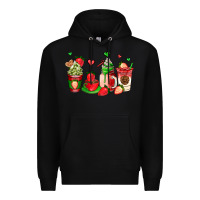 Black strawberry coffee cups Premium Hoodie - AdoDesignShop