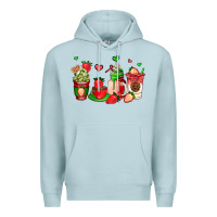 Blue Mist strawberry coffee cups Premium Hoodie - AdoDesignShop