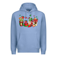 Colony Blue strawberry coffee cups Premium Hoodie - AdoDesignShop