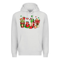 Dove Grey strawberry coffee cups Premium Hoodie - AdoDesignShop