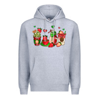 Heather Grey strawberry coffee cups Premium Hoodie - AdoDesignShop