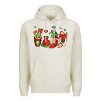 Oatmeal Heather strawberry coffee cups Premium Hoodie - AdoDesignShop