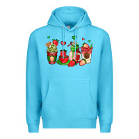 Ocean Blue strawberry coffee cups Premium Hoodie - AdoDesignShop
