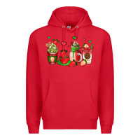 Red strawberry coffee cups Premium Hoodie - AdoDesignShop