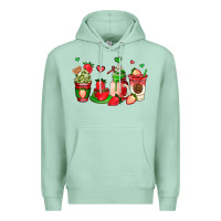 Seafoam strawberry coffee cups Premium Hoodie - AdoDesignShop