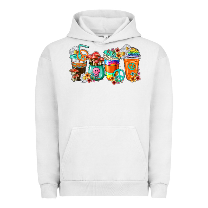 Hippie Coffee Cups Urban Hoodie by texasbilliewilder | Teevron