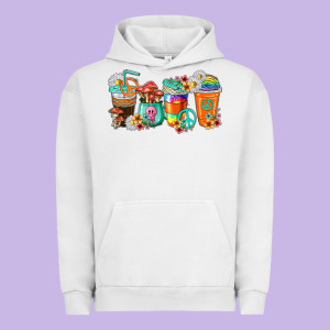 Hippie Coffee Cups Urban Hoodie Designed By Texasbilliewilder