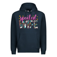 Navy spoiled wife Premium Hoodie - texasbilliewilder