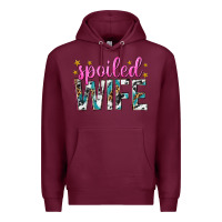 Burgundy spoiled wife Premium Hoodie - texasbilliewilder