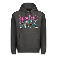 Charcoal Heather spoiled wife Premium Hoodie - texasbilliewilder