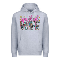 Heather Grey spoiled wife Premium Hoodie - texasbilliewilder