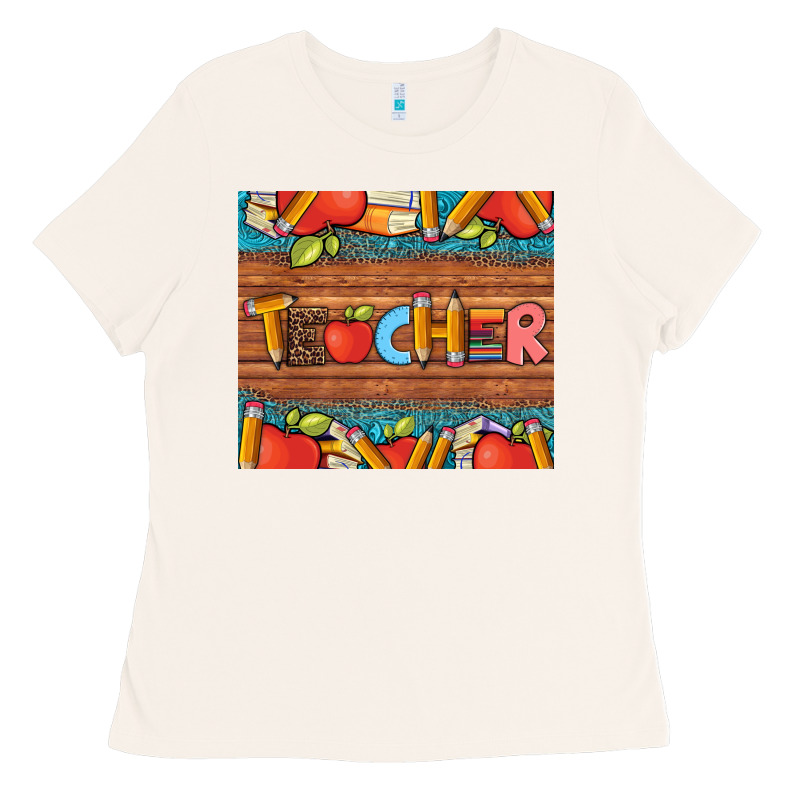 Teacher And Pens Apples Books Leopard And Tooled Leather Tumbler Ladies Tee by Artiststas | Teevron