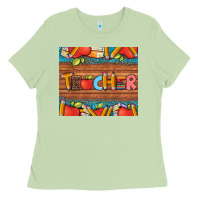 Matcha teacher and pens apples books leopard and tooled leather tumbler Ladies Tee - Artiststas