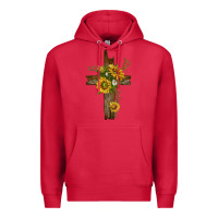 Cardinal sunflower cross Premium Hoodie - texasbilliewilder