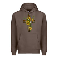 Coffee sunflower cross Premium Hoodie - texasbilliewilder
